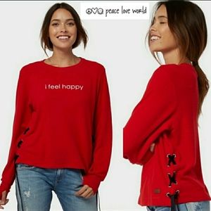 Peace Love World I Feel Happy Comfy Top